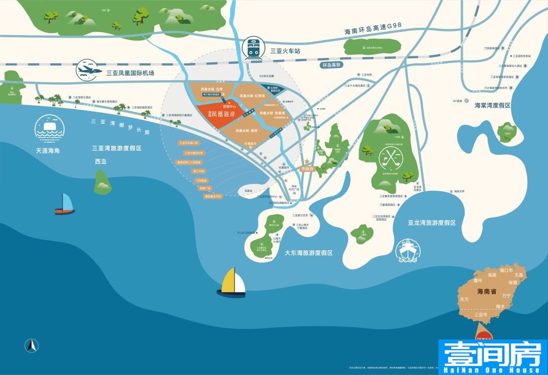 三亚翠屏凤凰水城项目区位图